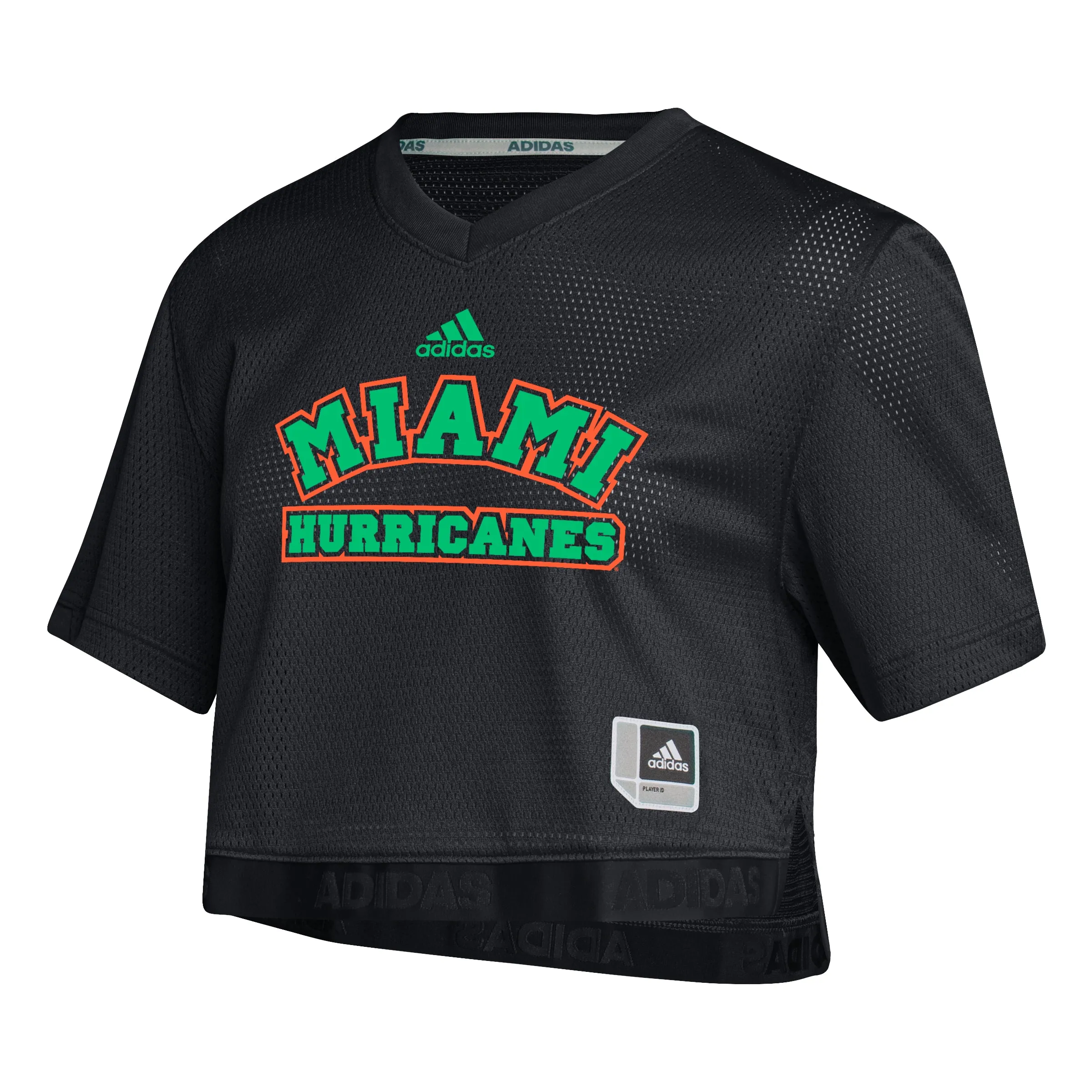 Miami Hurricanes adidas Women's Miami Nights Crop Jersey - Black