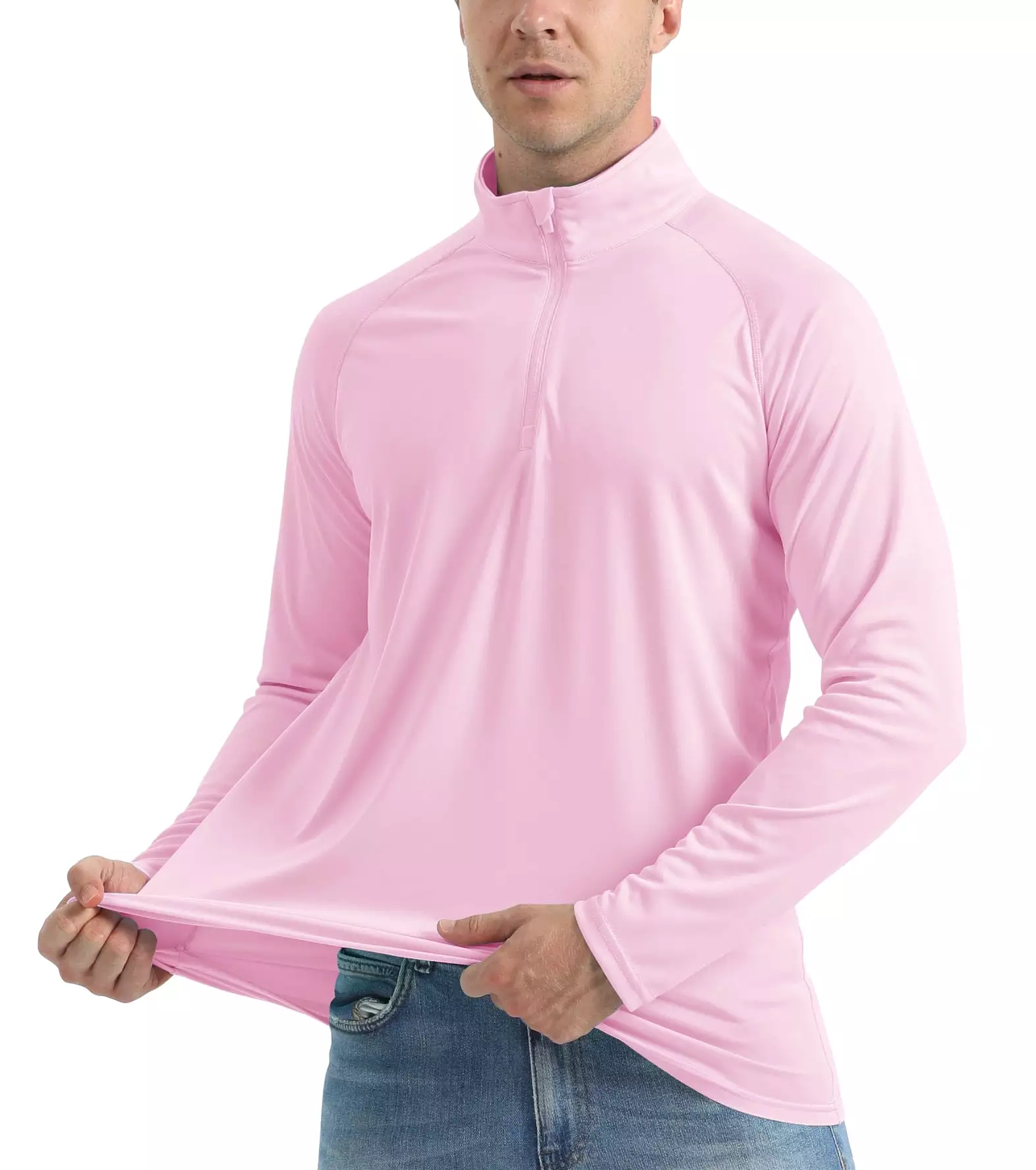 More of UPF 50+ Sun/UV Protection T-Shirt Men's 1/4 Zip Pullover Outdoor Recreation UV Tee Shirts Tops