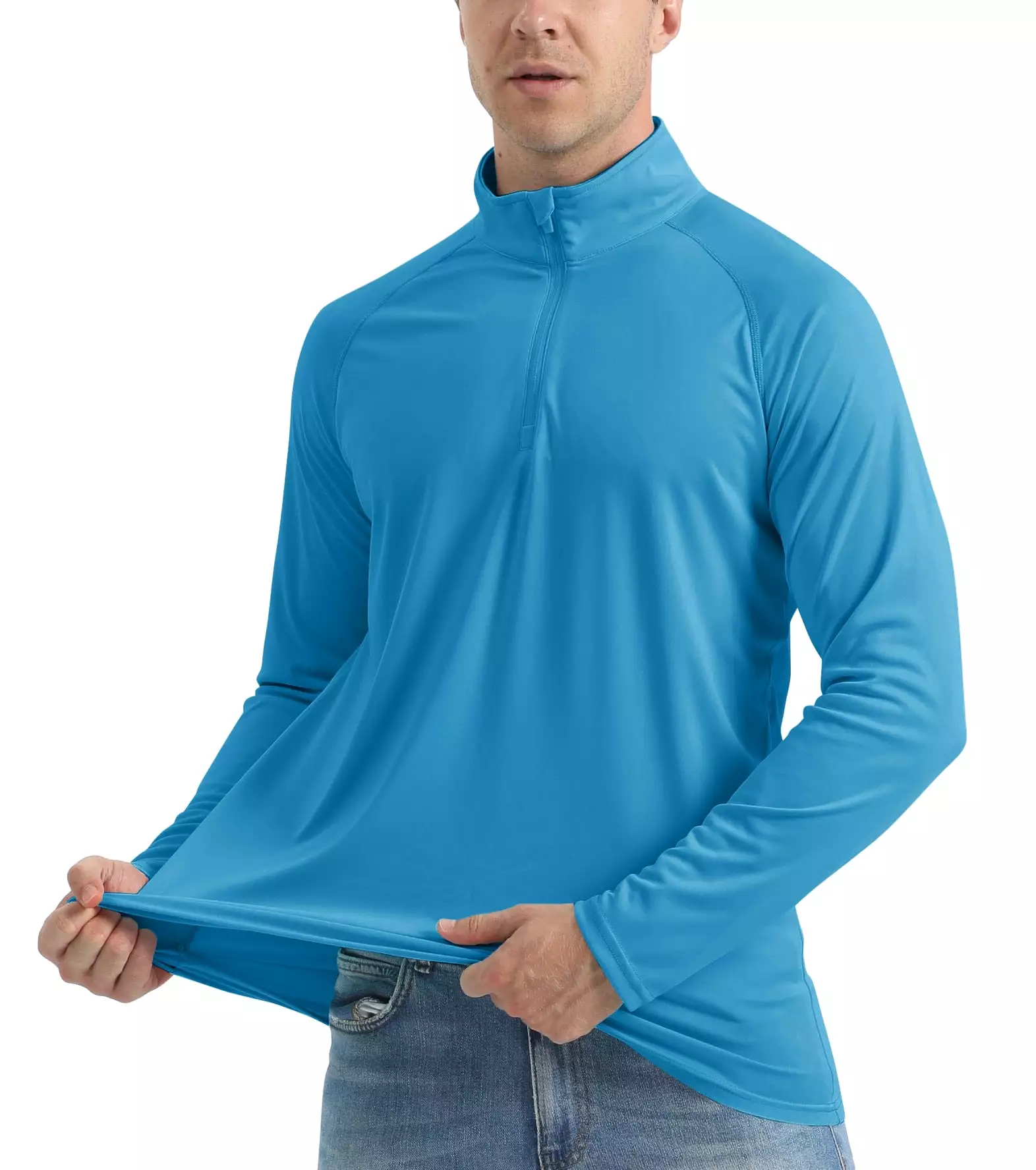 More of UPF 50+ Sun/UV Protection T-Shirt Men's 1/4 Zip Pullover Outdoor Recreation UV Tee Shirts Tops