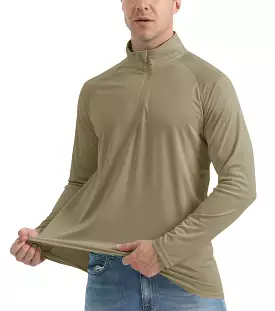 More of UPF 50+ Sun/UV Protection T-Shirt Men's 1/4 Zip Pullover Outdoor Recreation UV Tee Shirts Tops