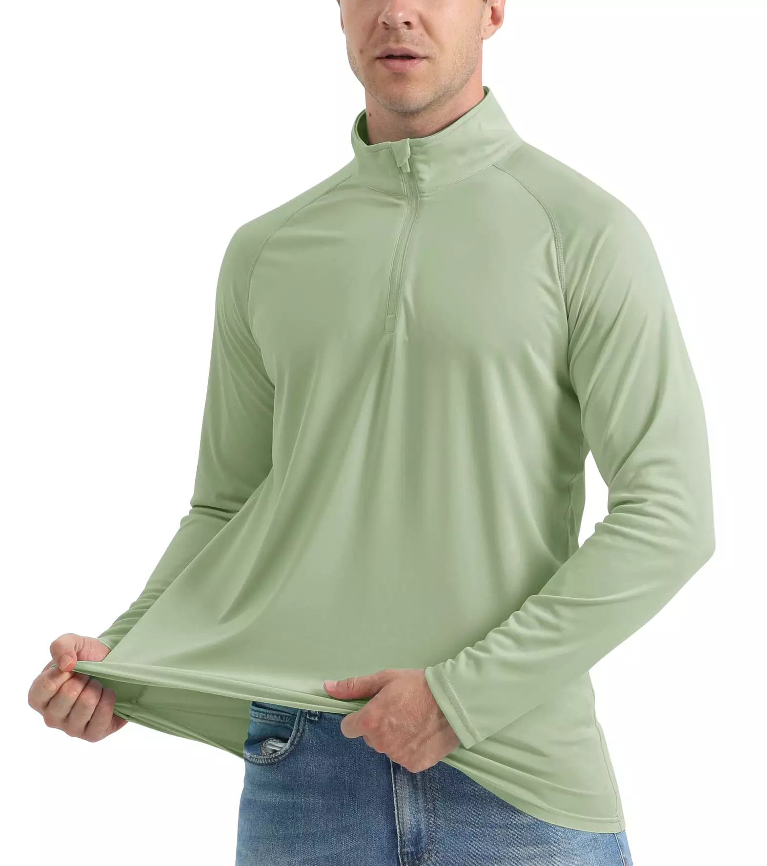 More of UPF 50+ Sun/UV Protection T-Shirt Men's 1/4 Zip Pullover Outdoor Recreation UV Tee Shirts Tops