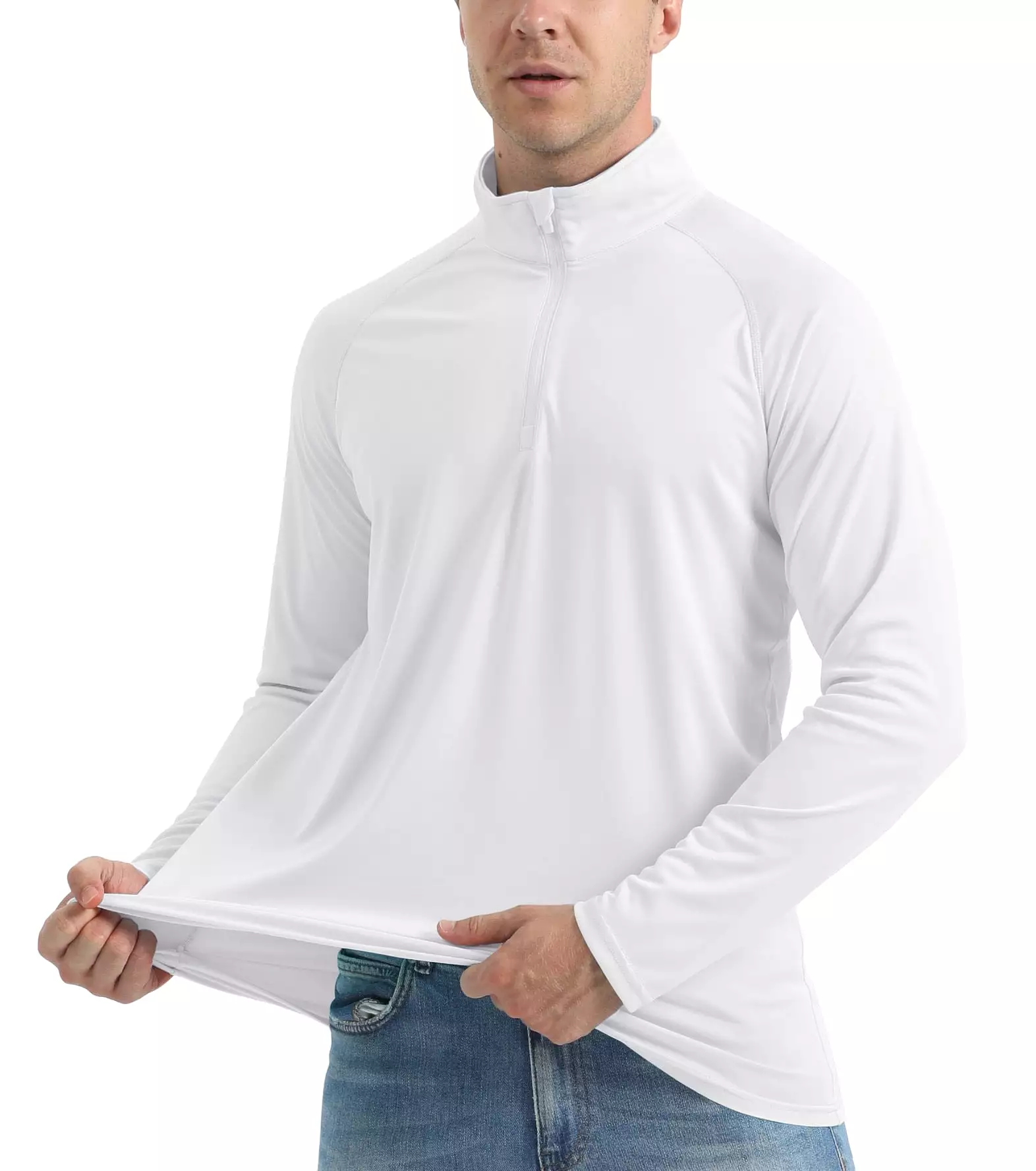 More of UPF 50+ Sun/UV Protection T-Shirt Men's 1/4 Zip Pullover Outdoor Recreation UV Tee Shirts Tops