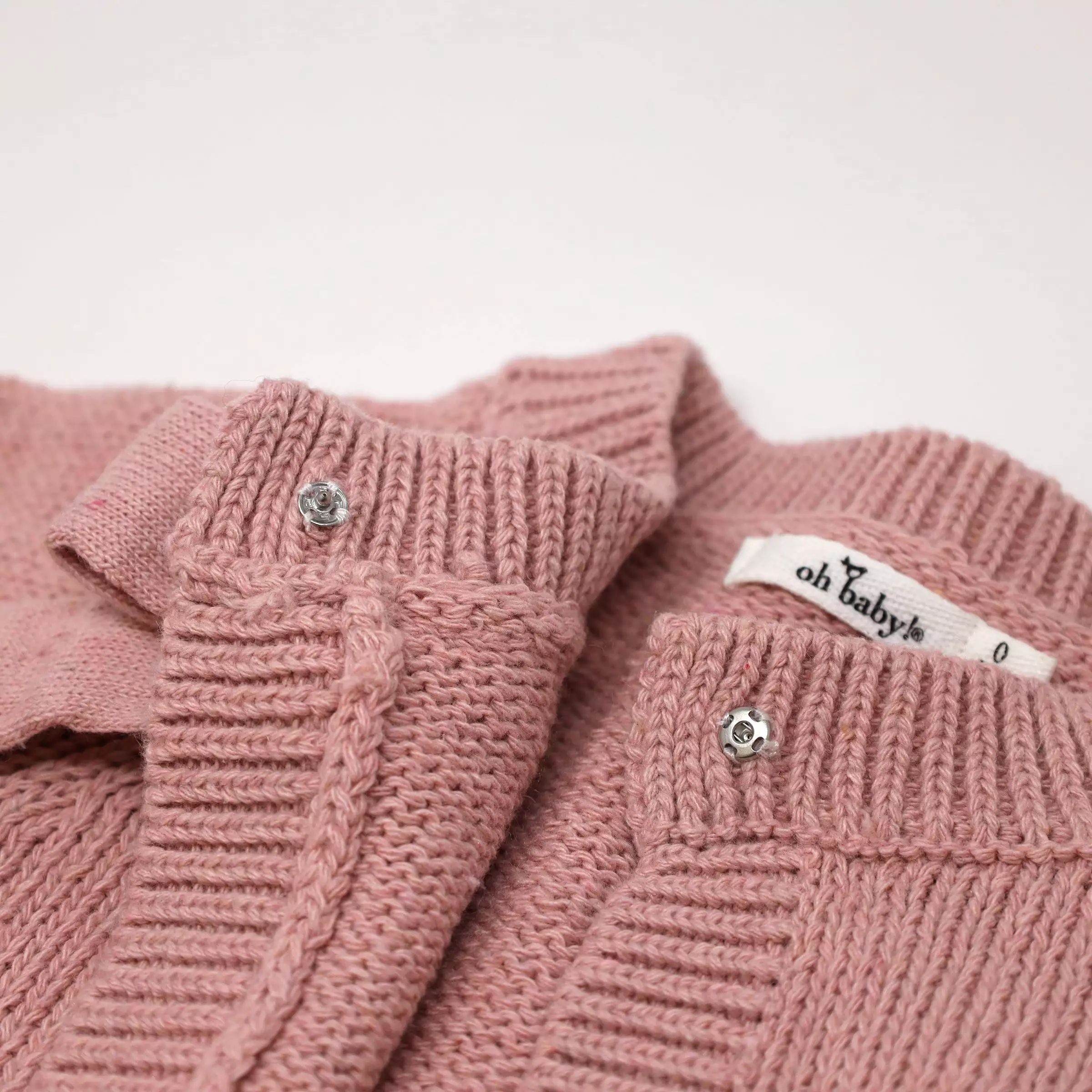 oh baby! Scandi Bow Knit Cardigan - Vintage Rose