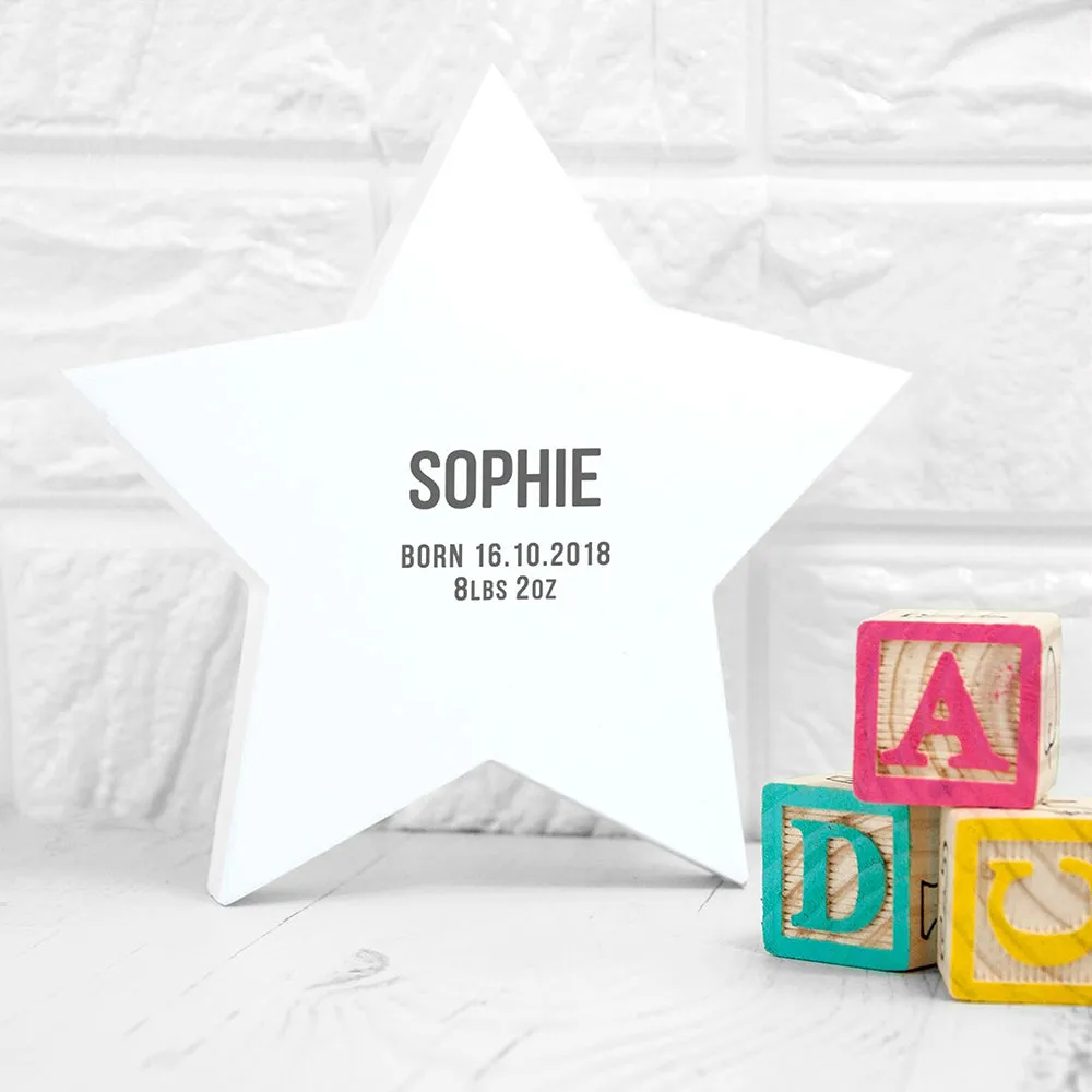 Personalised Newborn Baby Star Keepsake