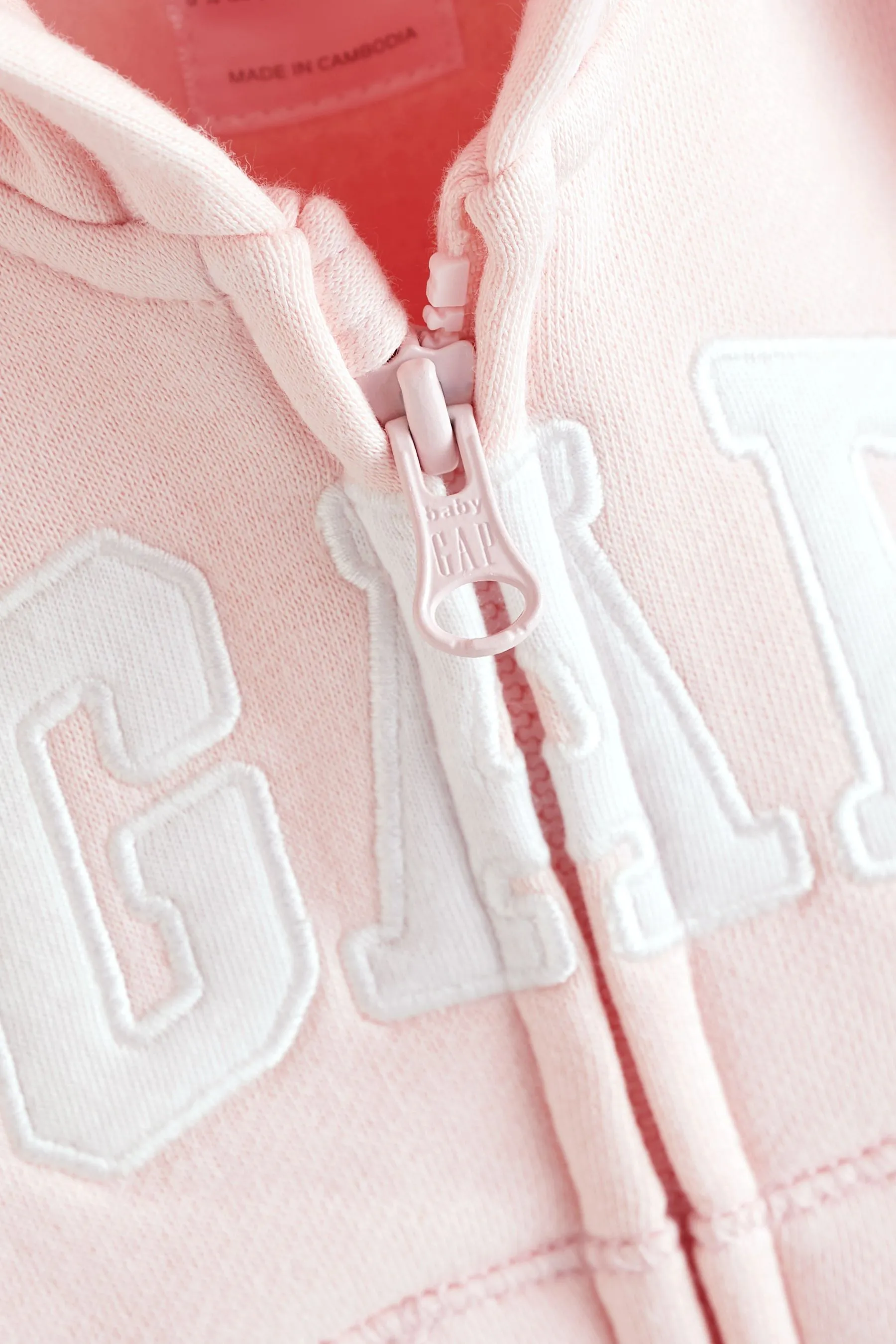 Pink Logo Zip Hooded All in One (Newborn - 24mths)