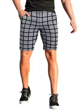 Plaid Casual Men Shorts