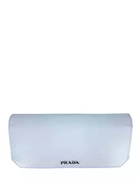 Prada White Saffiano Leather Flap Wallet