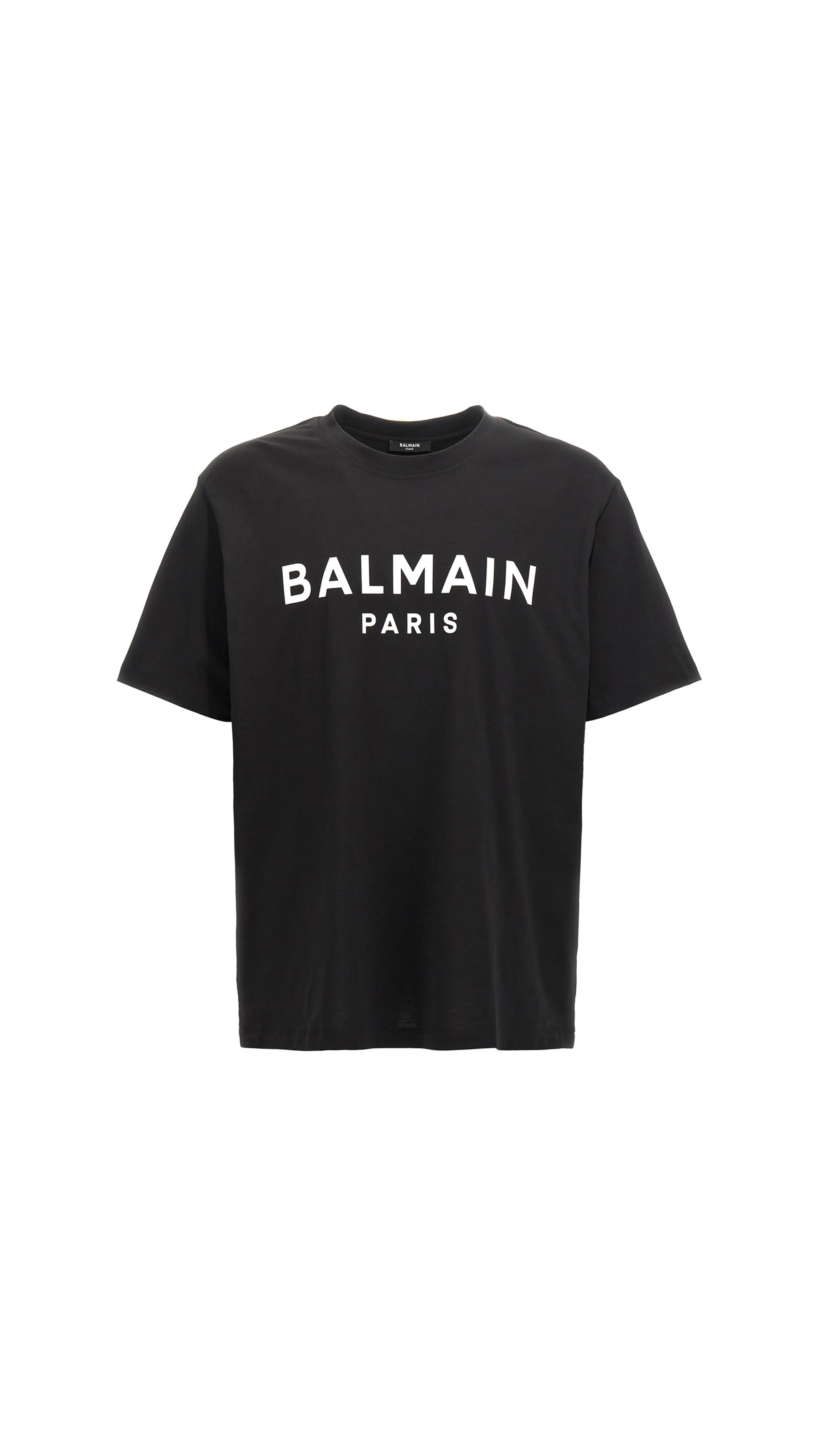 Printed Balmain Paris Short-sleeved T-shirt - Black