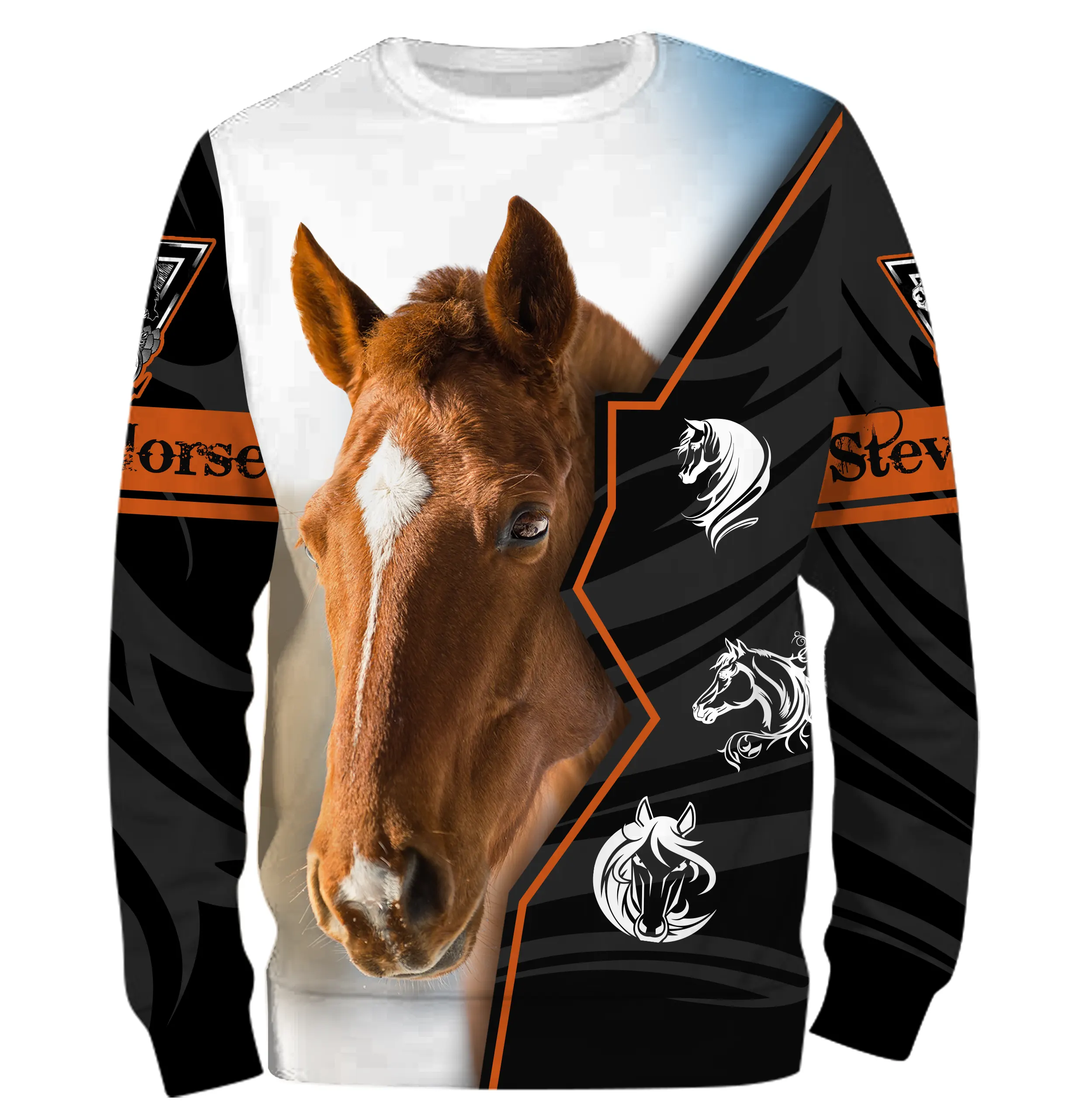 Quater Horse, T-shirt All Over, Manches Longues, Sweater Cheval Passion - CTS18062221