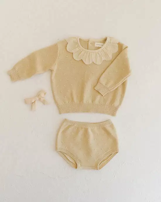 Quincy Mae - Petal Knit Sweater - Lemon