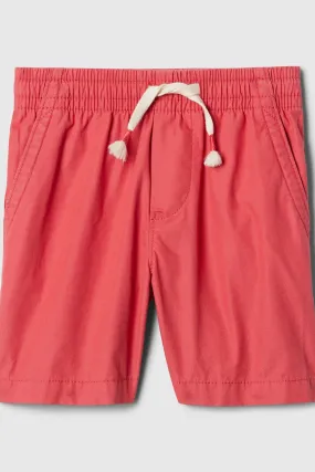 Red Poplin Pull On Baby Shorts (Newborn-5yrs)