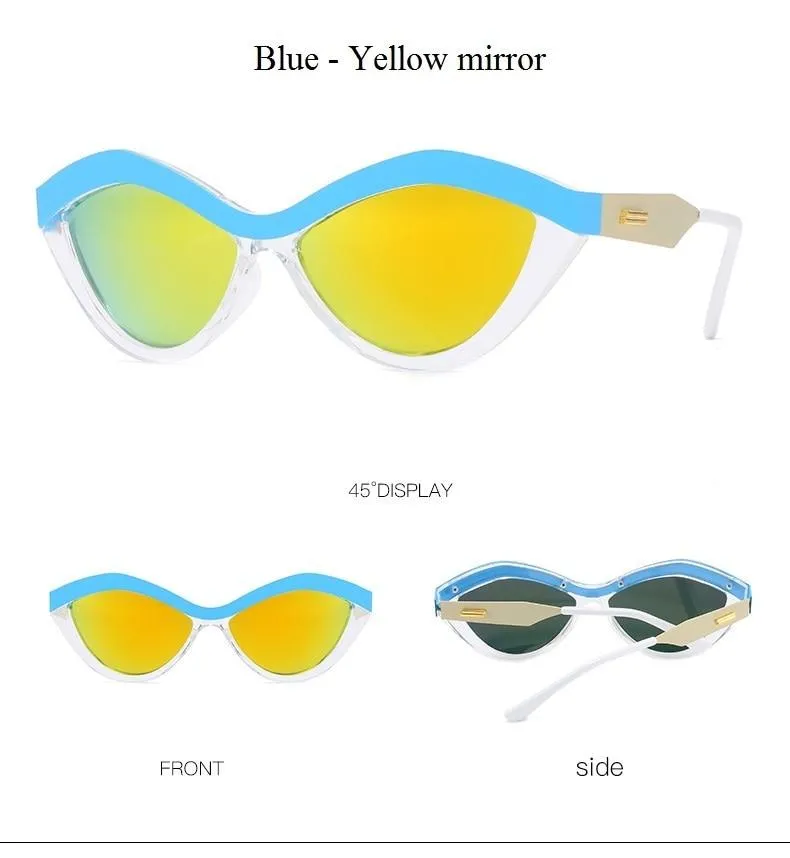 Retro Sexy Style Cat Eye Sunglasses in Mirror Shades for Women