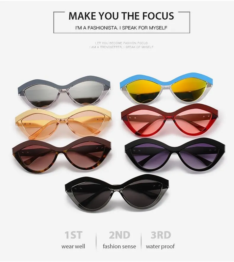 Retro Sexy Style Cat Eye Sunglasses in Mirror Shades for Women