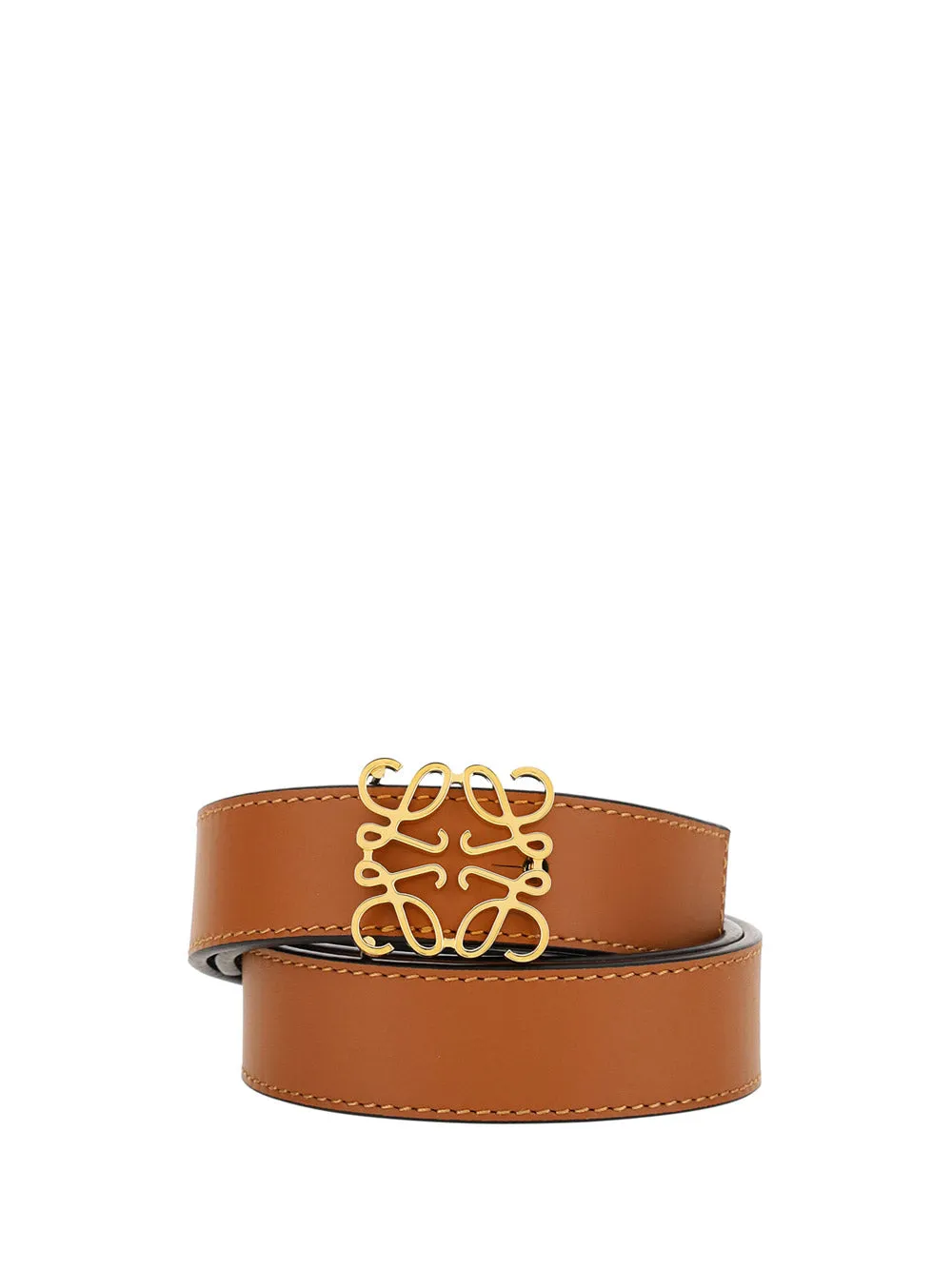 Reversible Anagram Belt in Smooth Calfskin - Tan/Black/Gold