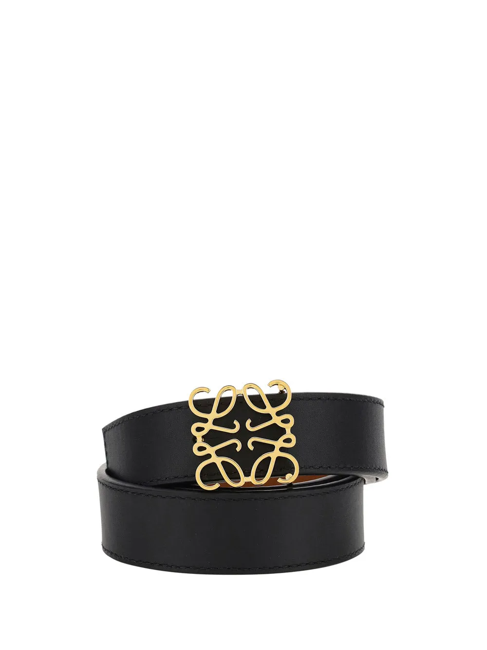 Reversible Anagram Belt in Smooth Calfskin - Tan/Black/Gold