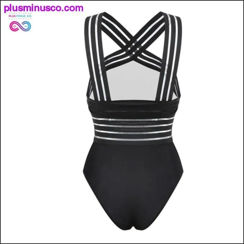 Sexy One Piece Swimsuit Women High Neck Bandage Cross Back