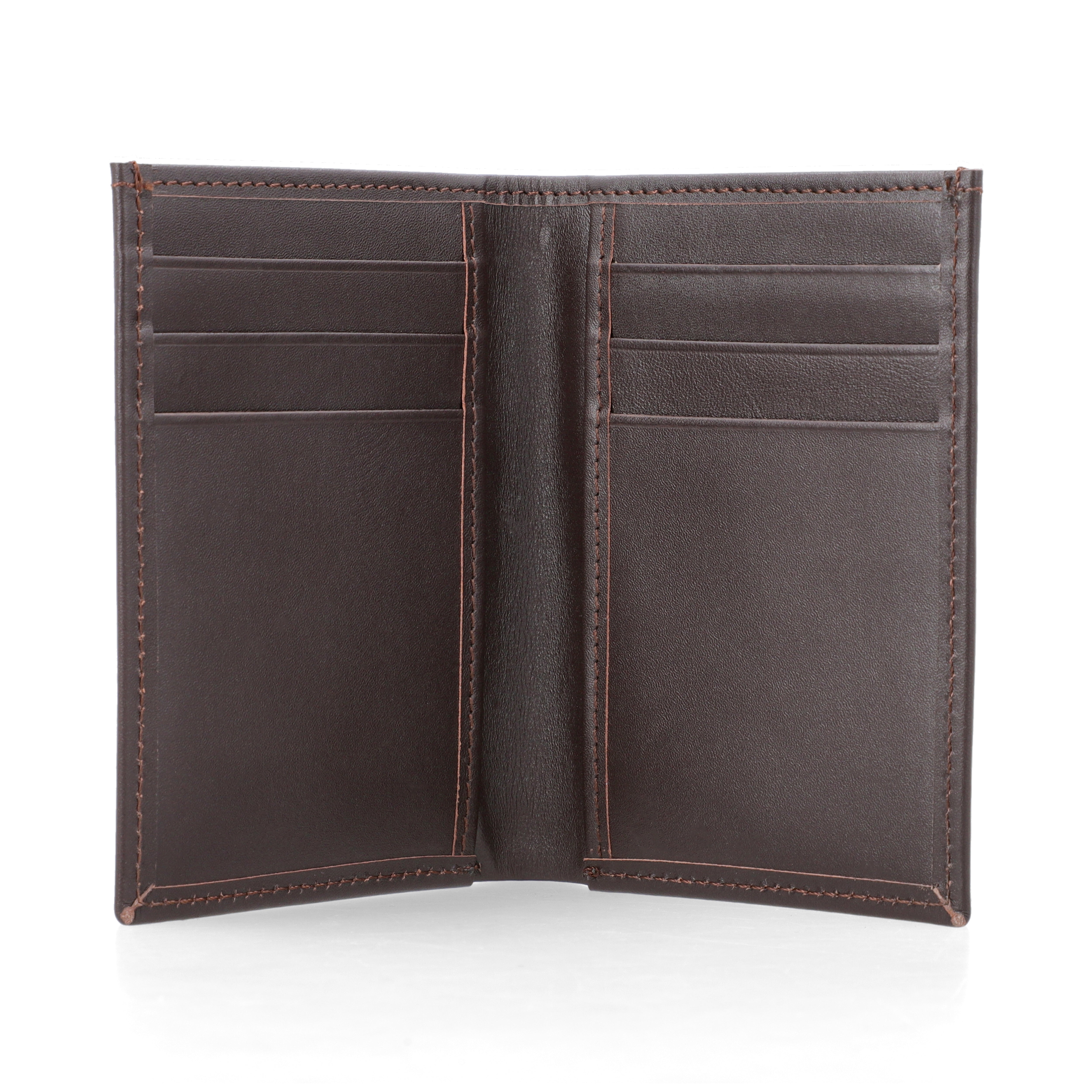 Sleek-Fold Leather Wallet - Brown