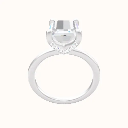 Solitaire Engagement Ring With Pave V Prong Head