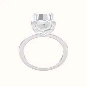 Solitaire Engagement Ring With Pave V Prong Head