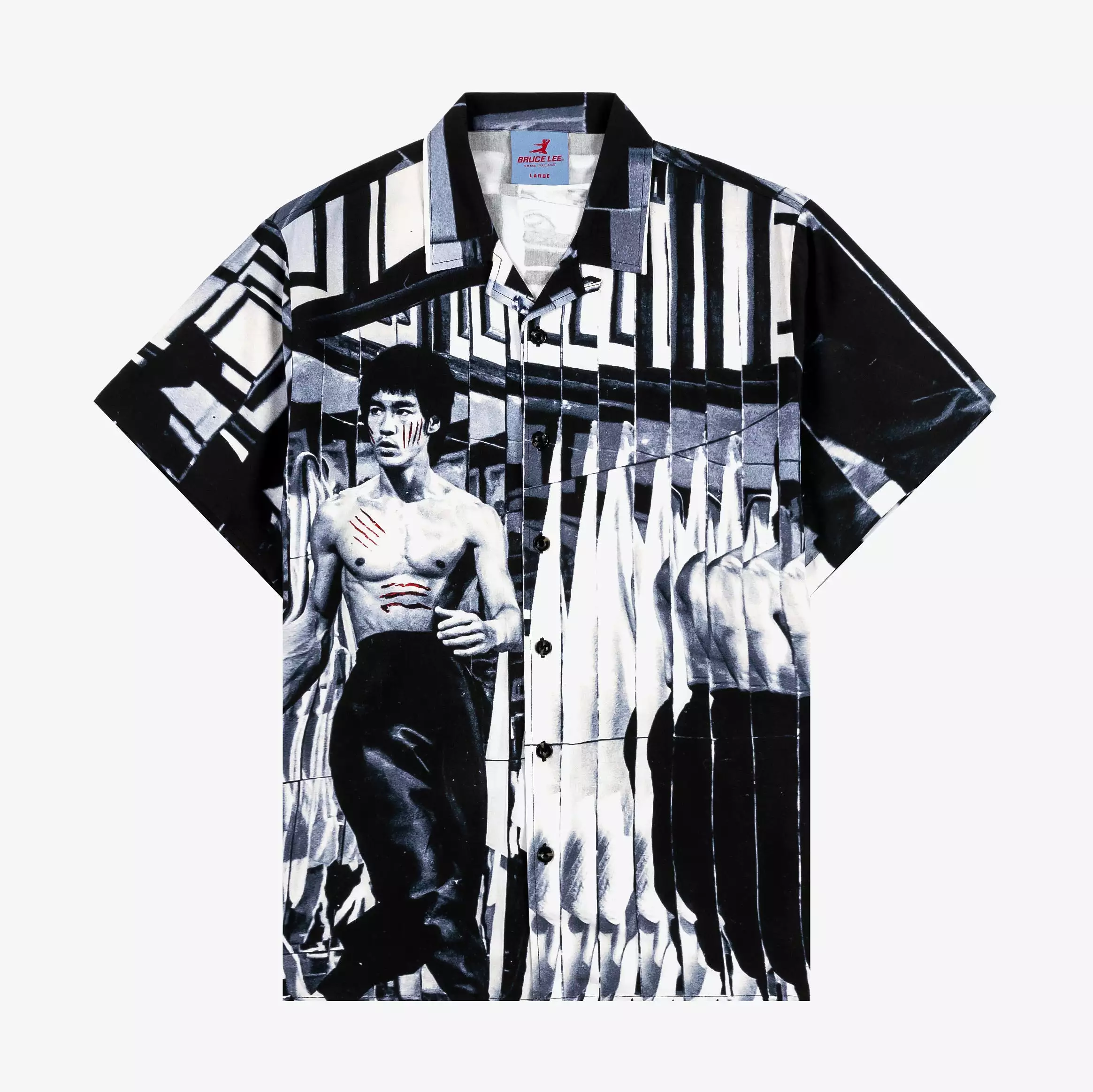 SP x Bruce Lee Room Of Mirrors Men Short Sleeve Shirt (Black)