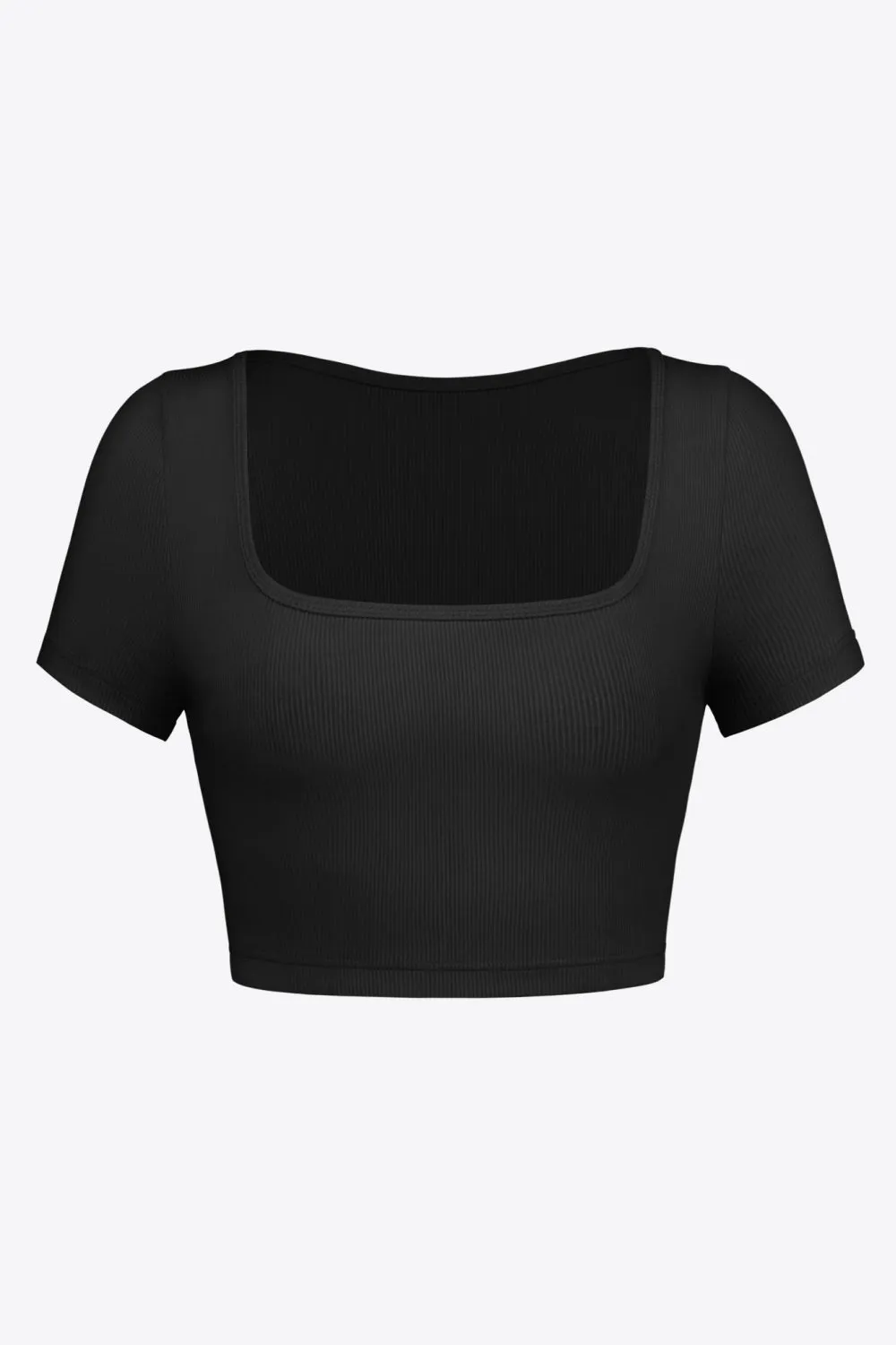 Square Neck Ribbed Crop Top