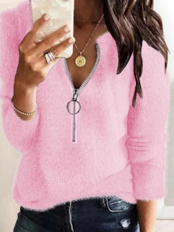 Stay Cozy and Stylish All Season Women's Quarter Zip Fleece Sweatshirt