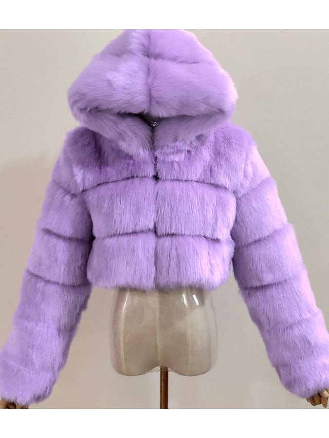 Stay Warm and Stylish in the Chilly Winter Months with Our Women's Faux Fur Hooded Coat