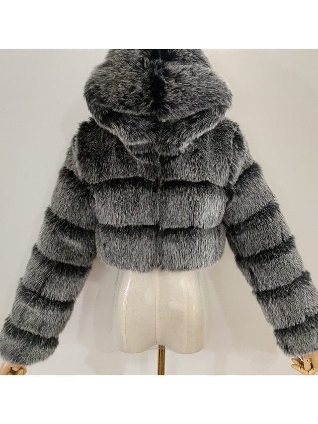 Stay Warm and Stylish in the Chilly Winter Months with Our Women's Faux Fur Hooded Coat