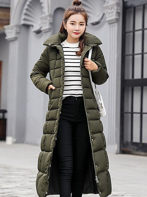 Stay Warm and Stylish with Women's Long Puffer Jacket