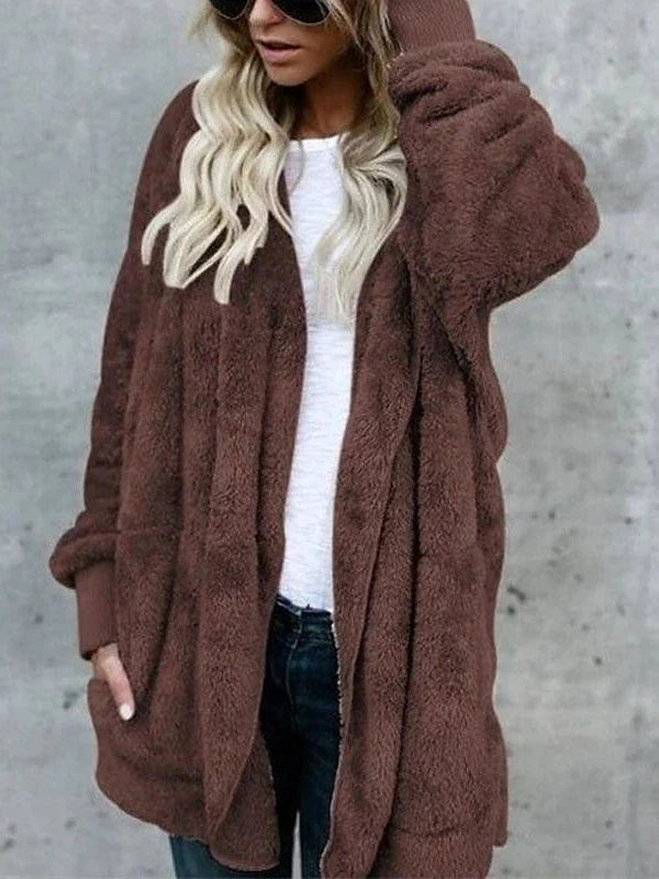 Stay Warm and Stylish with Women's Sherpa Jacket Fleece Teddy Coat