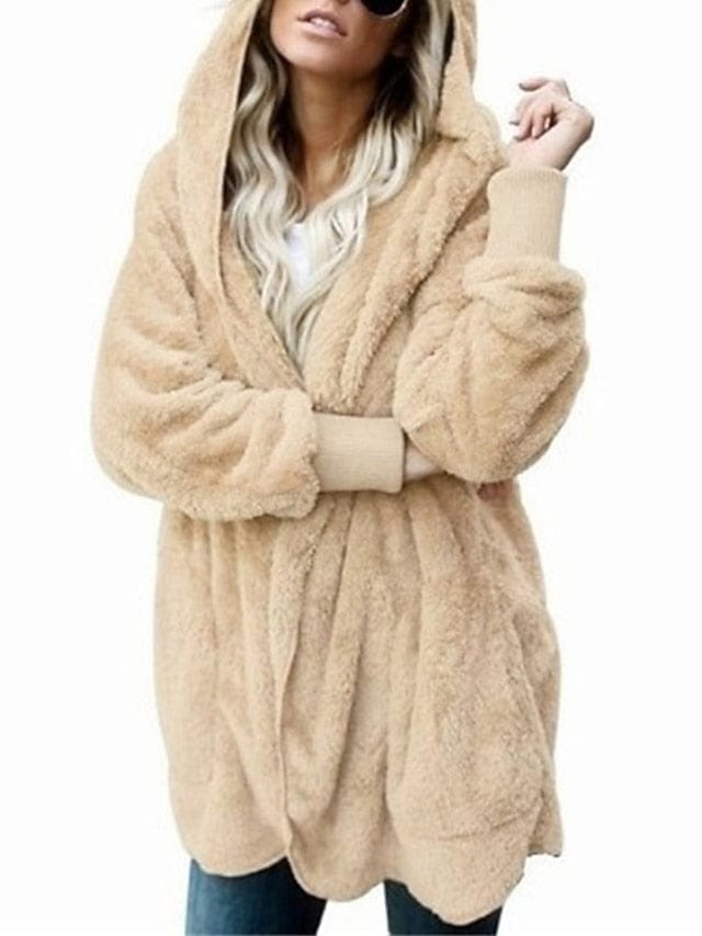 Stay Warm and Stylish with Women's Sherpa Jacket Fleece Teddy Coat