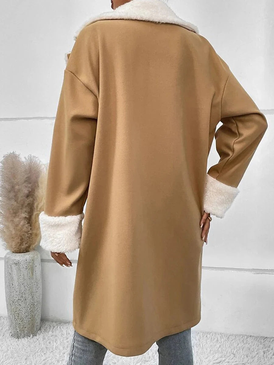 Stay Warm and Stylish with Women's Winter Teddy Coat - Khaki (Sizes S-2XL)