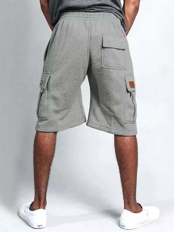 Straight-Leg Men Linen Cargo Shorts