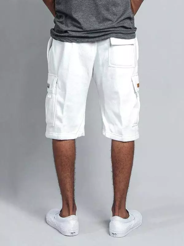 Straight-Leg Men Linen Cargo Shorts