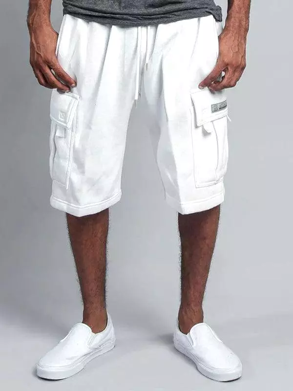 Straight-Leg Men Linen Cargo Shorts