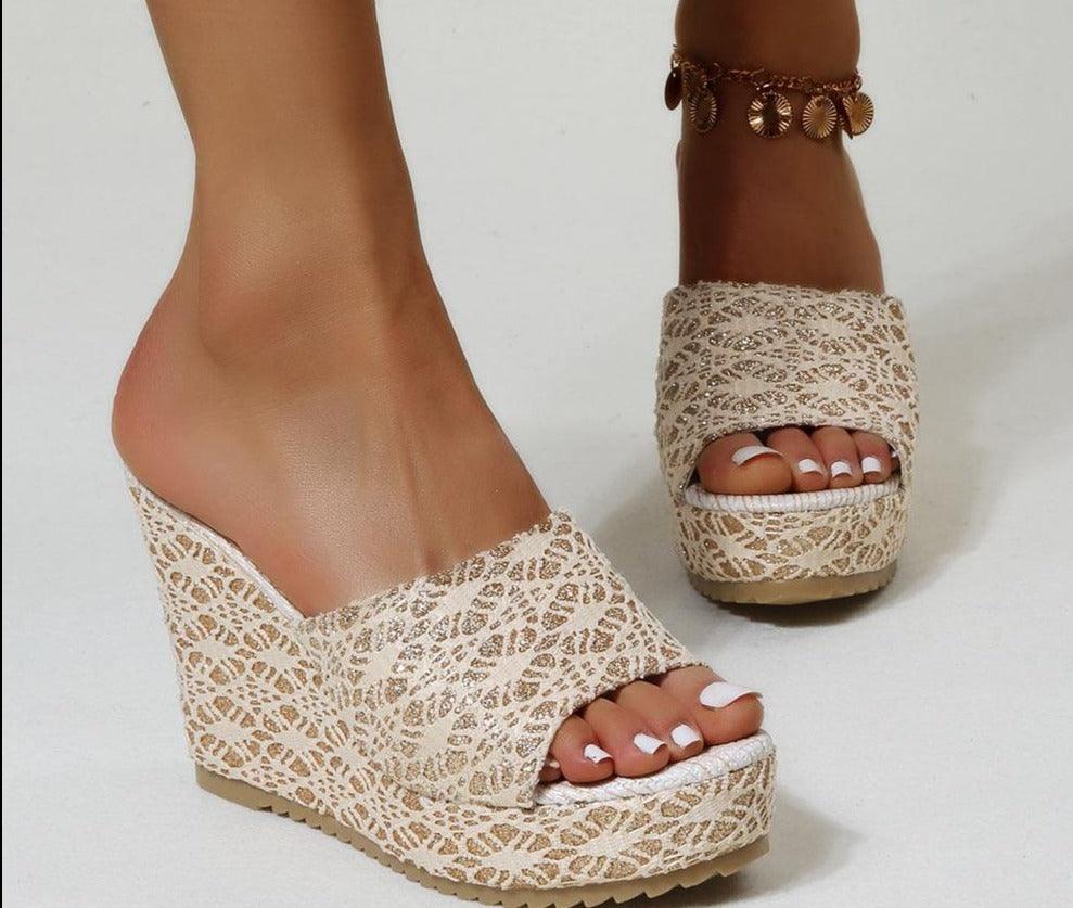 Stylish Printed Wedge Shoes