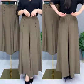 Stylish Wide Leg Pleated Pants XL X394761