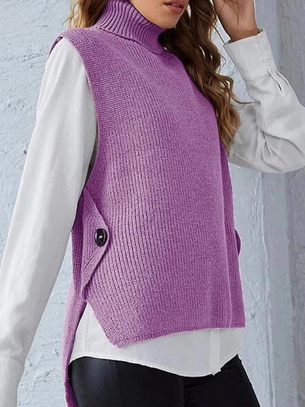 Stylish Women's Knitted Button Cardigan Vest for Fall and Winter