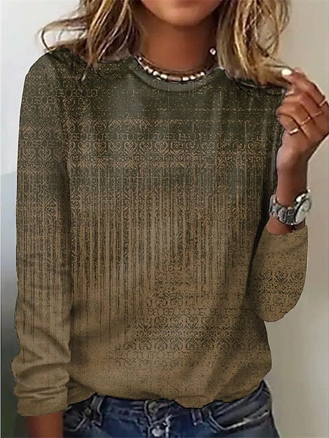 Stylish Women's Long Sleeve Graphic Tee for Fall & Winter