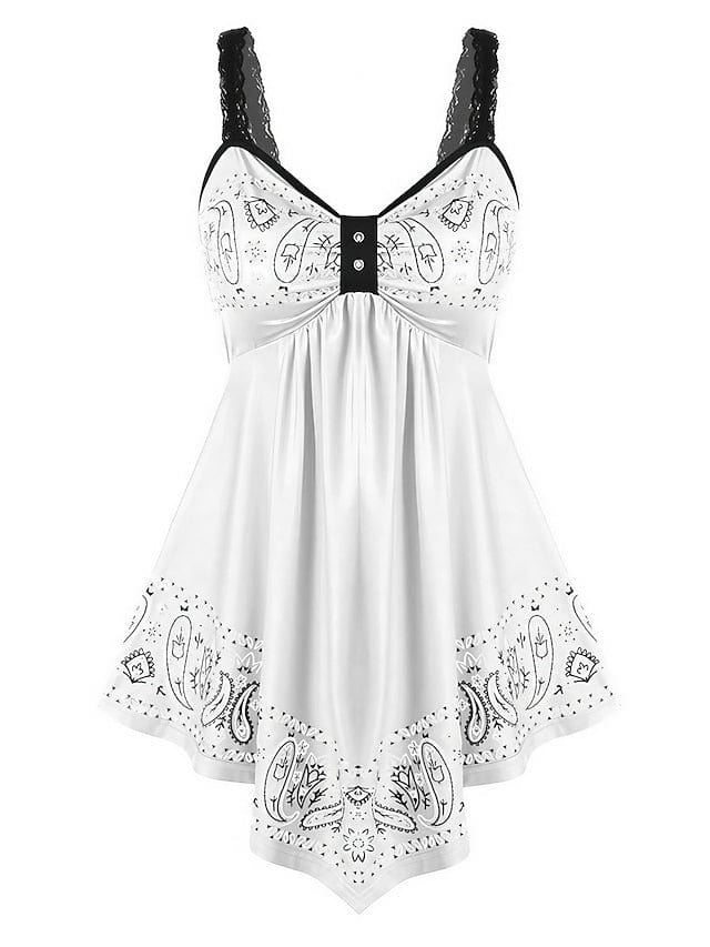 Stylish Women's Plus Size Lace Camisole Summer Top