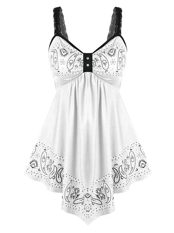 Stylish Women's Plus Size Lace Camisole Summer Top