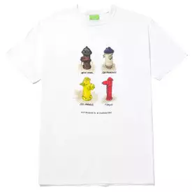 T SHIRT MANCHES COURTES HUF ALL CITIES BLANC