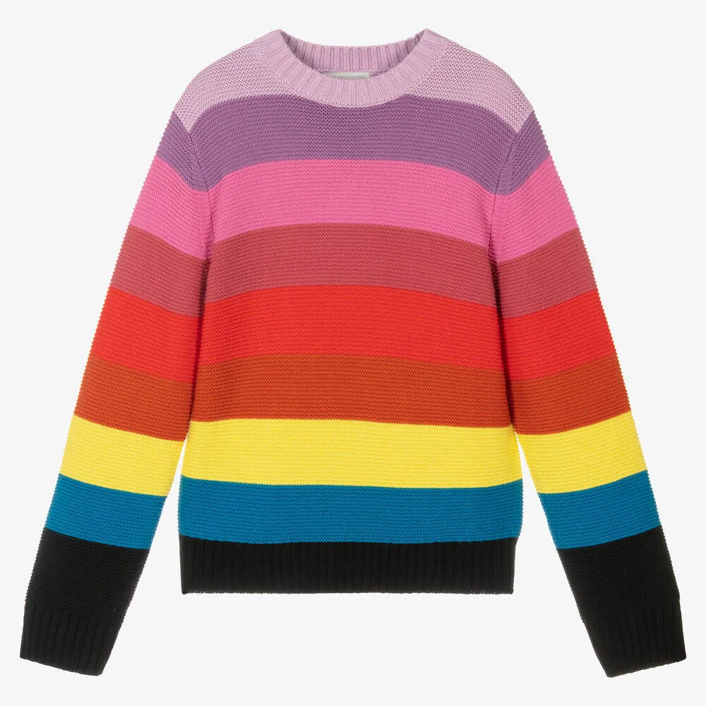 Teen Girls Stripe Knit Sweater