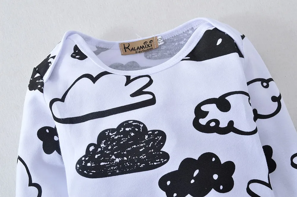 Unisex Monochrome Newborn 3pcs Cloud Set