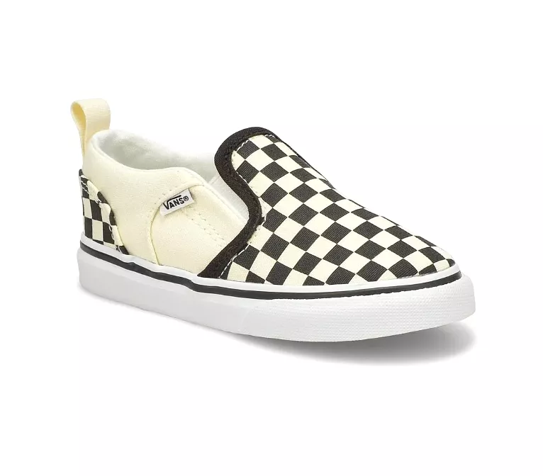 VANS Black Checkerboard Asher V Baby/Toddler Sneaker