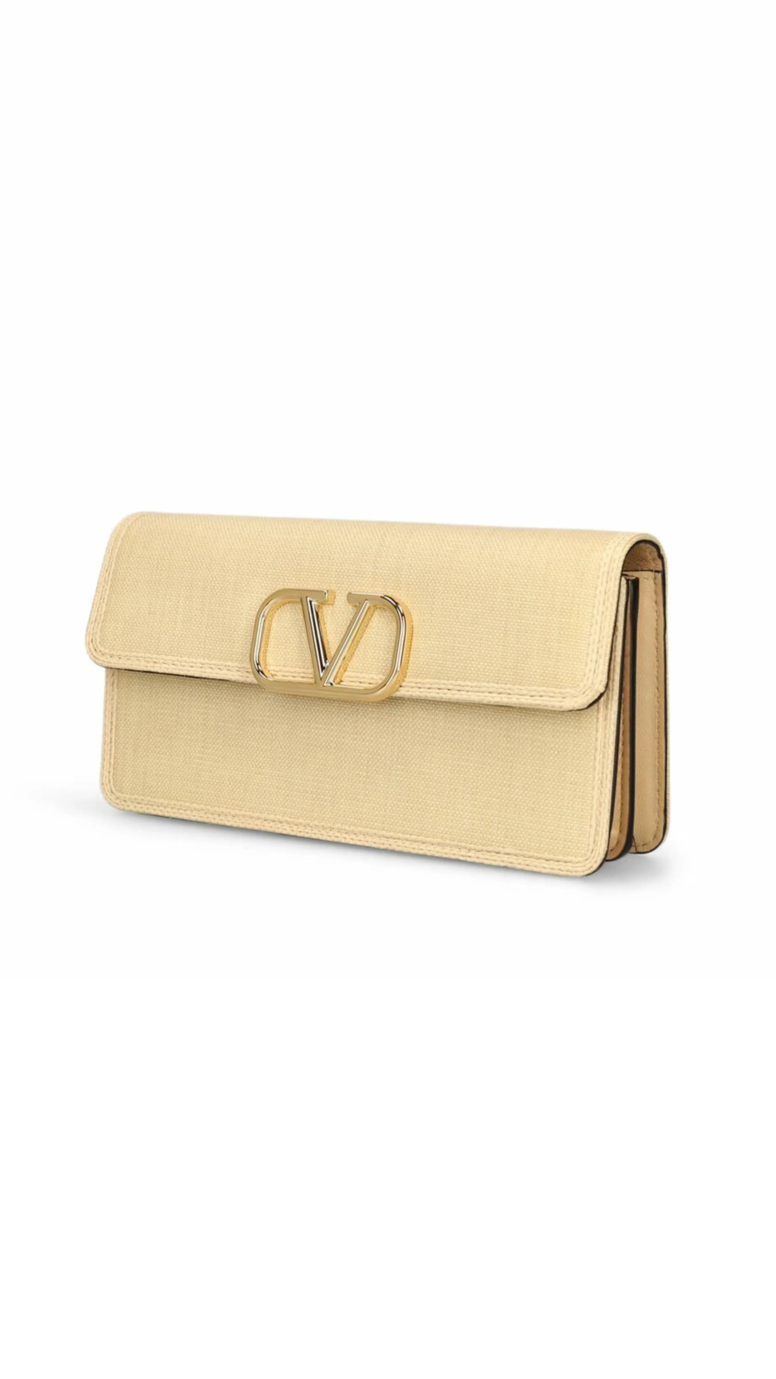 Vlogo Signature Raffia Wallet on Chain - Natural