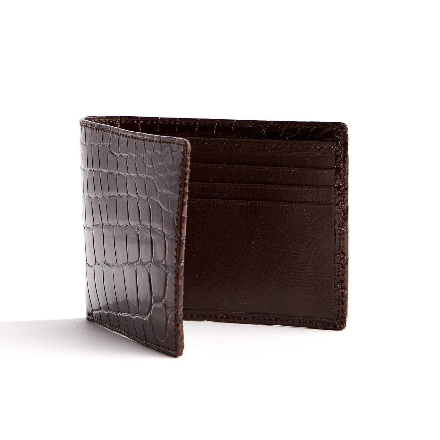 Wallet - Classic Slim Bi-Fold, Chocolate Crocodile