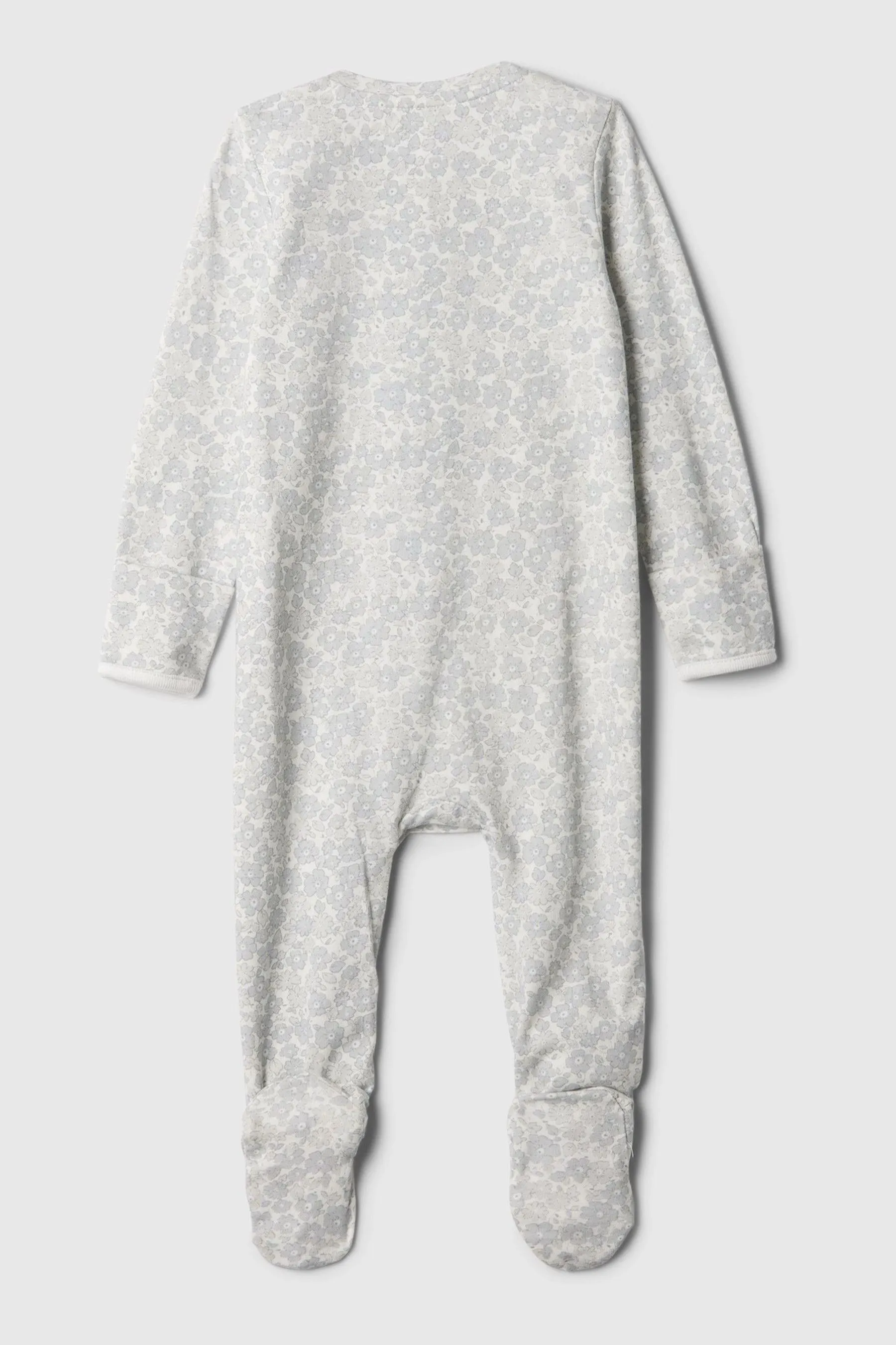 White Floral Organic Cotton First Favourites Sleepsuit (Newborn-9mths)