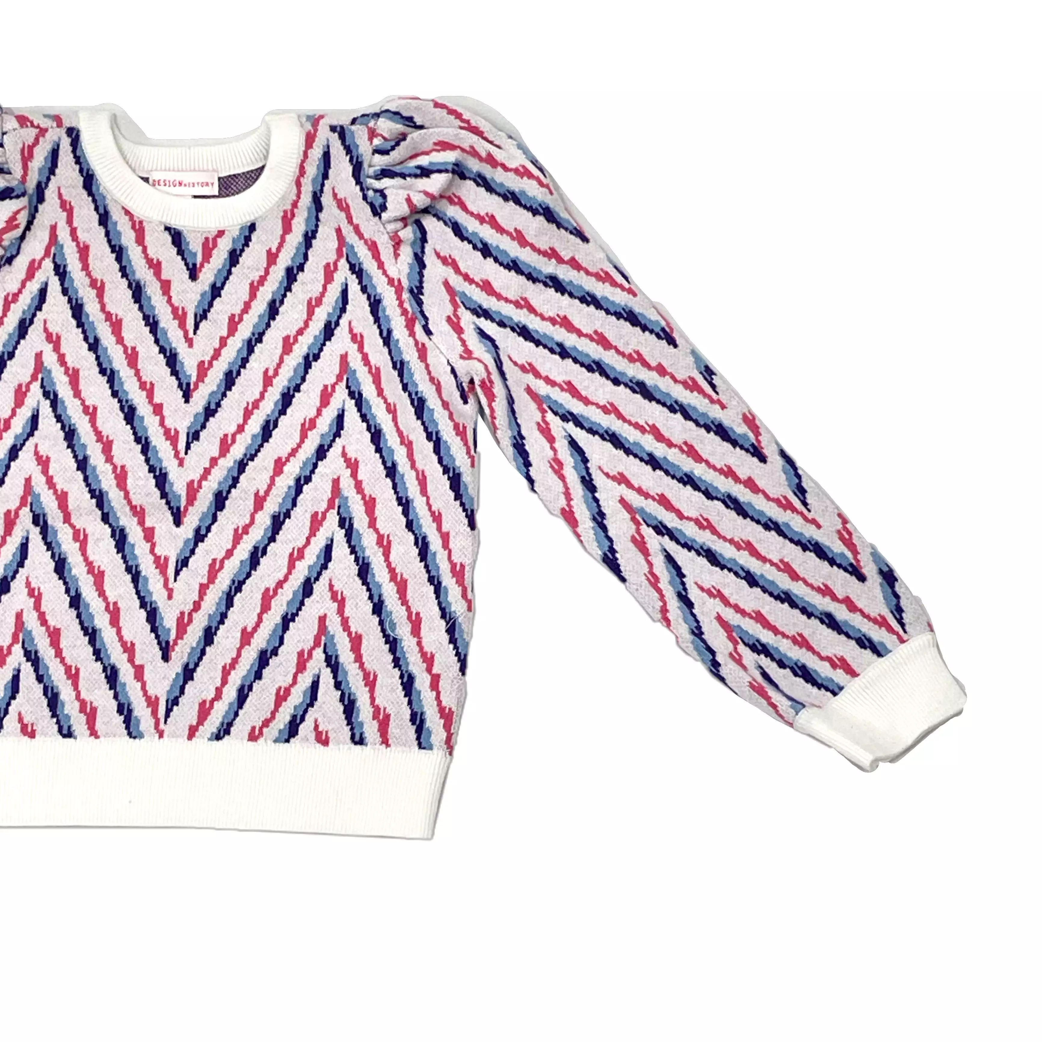 White multi chevron sweater