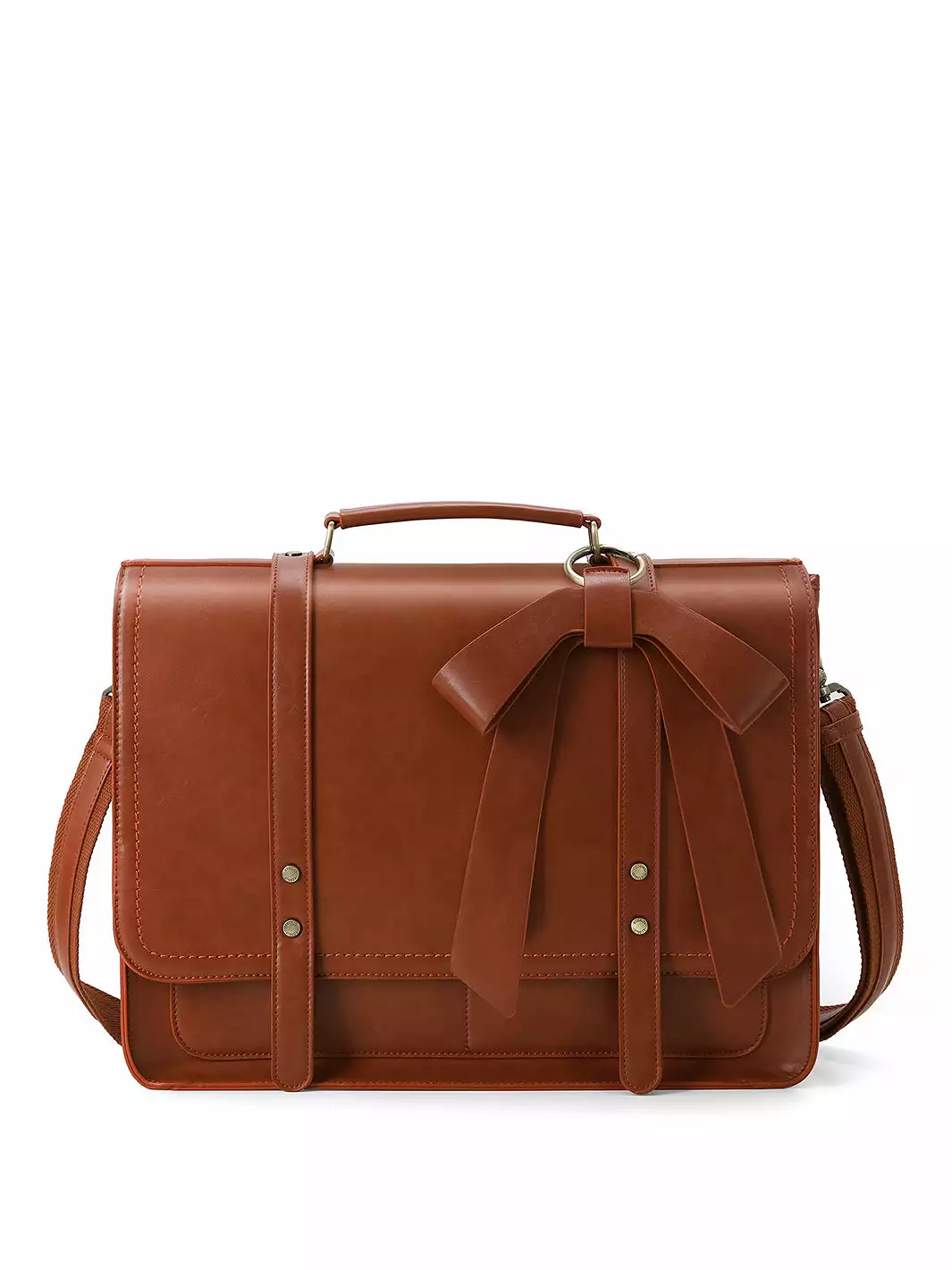 Women's PU Detachable Bow Big Briefcase